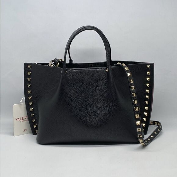 Valentino Garavani Rockstud Small East-West Leather Tote Bag - Picture 3 of 12